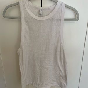 High neck white tank